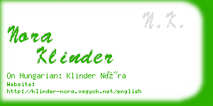 nora klinder business card